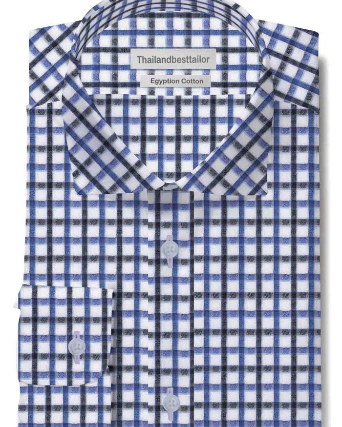 Gingham Check Dress Shirts Custom Made 